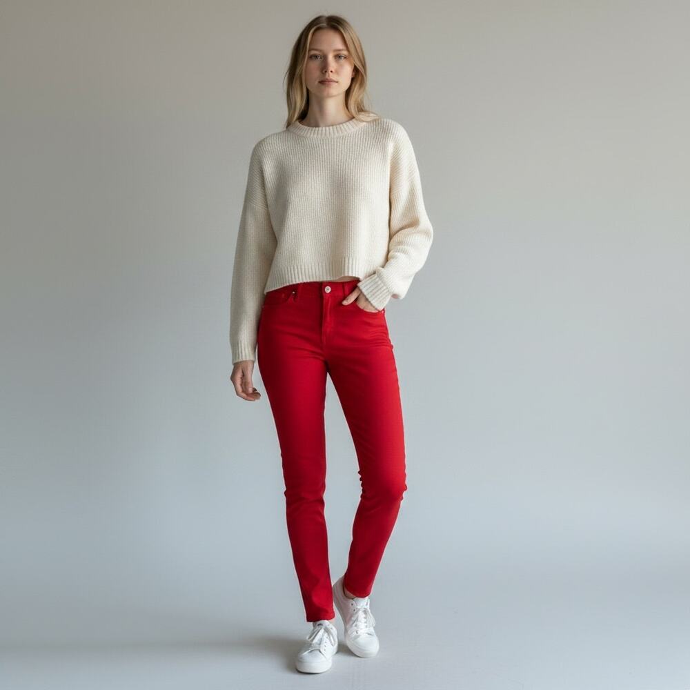 Levi's 710 Super Skinny Low-Rise Jeans NWT Women's Sz 25 Red Y2K Streetwear